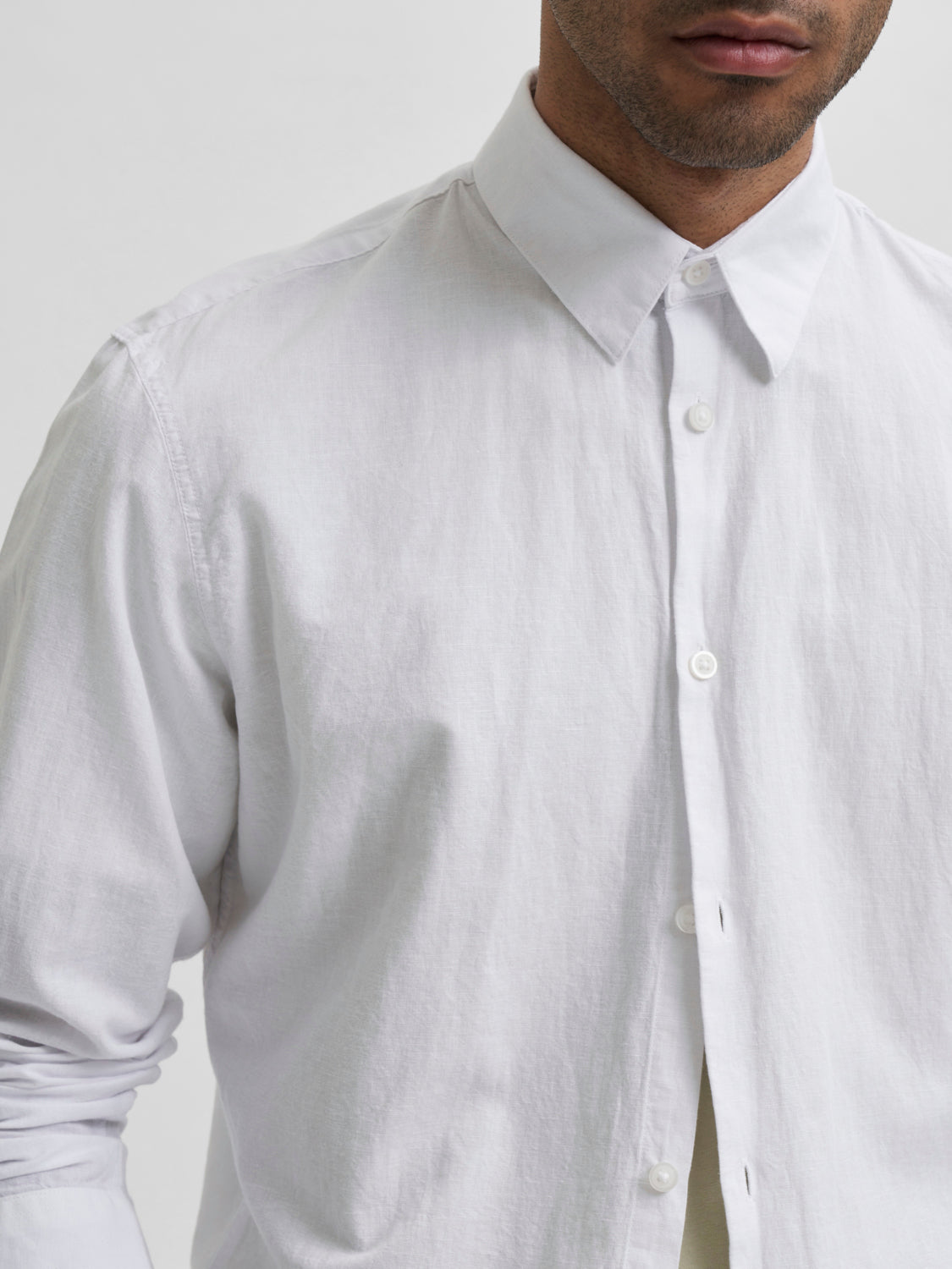 SLIM NEW-LINEN Shirts - White